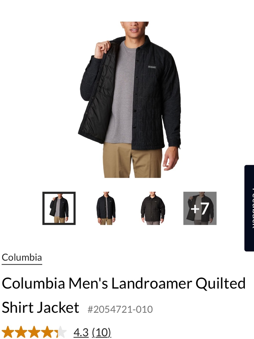 Columbia Men’s Quilted Puffer Jacket in Charcoal